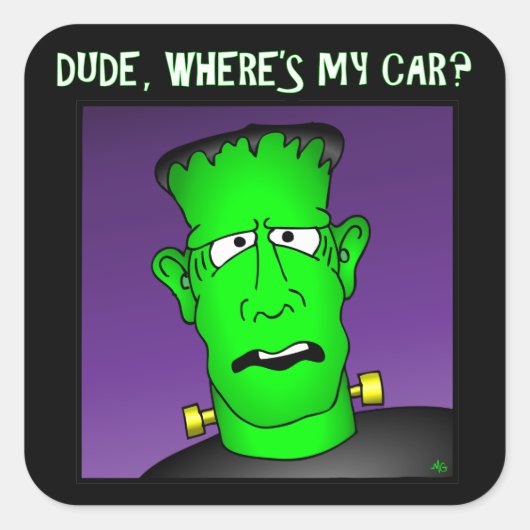 Sticker Carré Frankenstein Porte - clés & Flair (Devant)