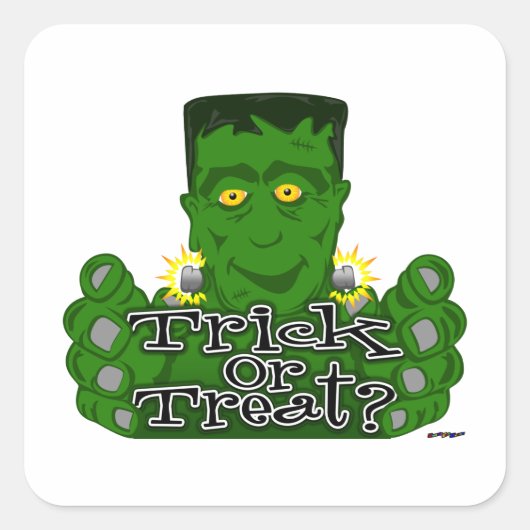 Sticker Carré Frankie Trick Ou Treat ? (Devant)