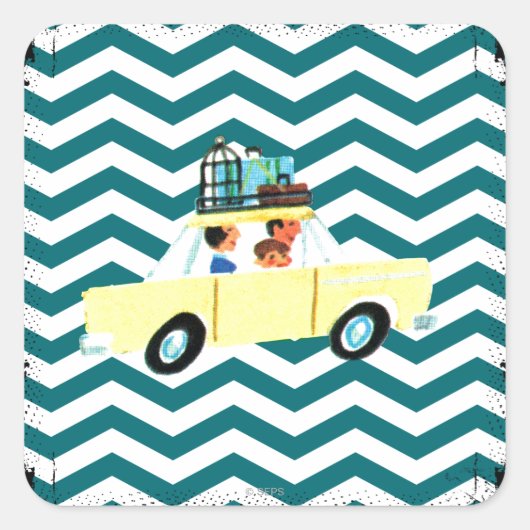 Sticker Carré Frapper la route ouverte 2 (Devant)