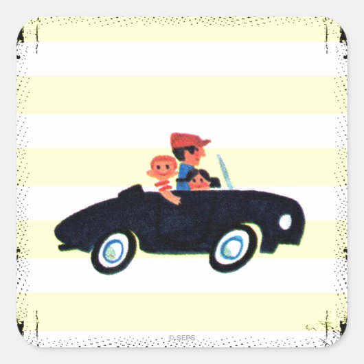 Sticker Carré Frapper la route ouverte 3 (Devant)