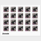 Sticker Carré Frappes en Fleurs II - Tux Kitty Cat (Feuille)