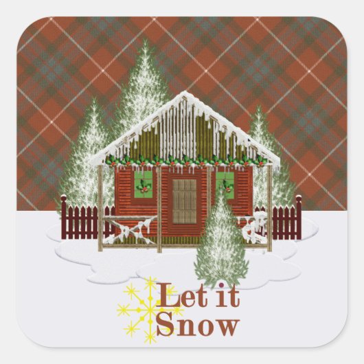 Sticker Carré Fraser Red Patiné Original Tartan écossais (Devant)