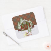 Sticker Carré Fraser Red Patiné Original Tartan écossais (Enveloppe)