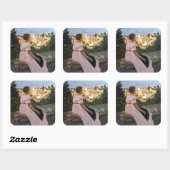 Sticker Carré Frederic Bazille - La robe rose (Feuille)