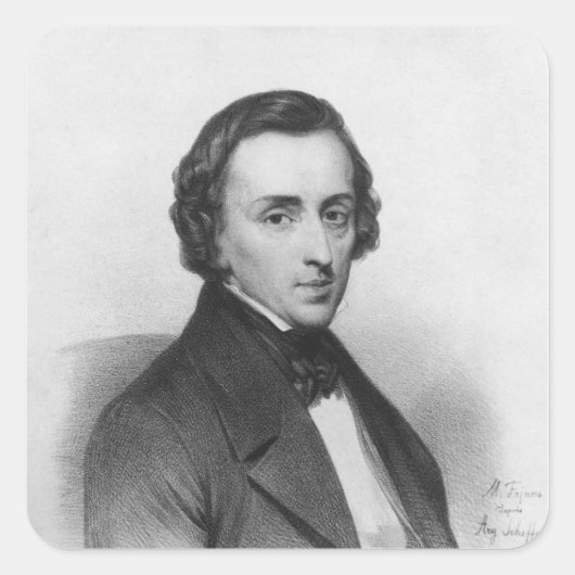 Sticker Carré Frederic Chopin, après Ary Scheffer (Devant)
