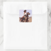 Sticker Carré Frederic Remington Western Art "Un scout régimenta (Sac)
