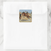 Sticker Carré Frederick Remington Art de l'Ouest "Faites-le perd (Sac)