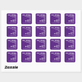 Sticker Carré Free Drinks Getting Married Purple Save The Date (Feuille)