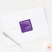 Sticker Carré Free Drinks Getting Married Purple Save The Date (Enveloppe)