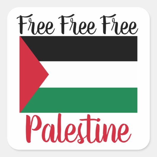 Sticker Carré Free Free Palestine (Devant)