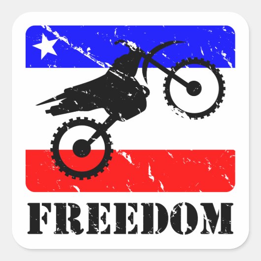 Sticker Carré Freedom Dirt-Bike FLAIR (Devant)