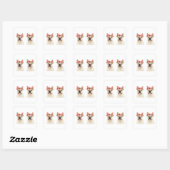Sticker Carré French Bulldog Portrait with Flower Crown (Feuille)
