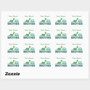 Sticker Carré Frères de dessin animé pour dinosaures grand frère