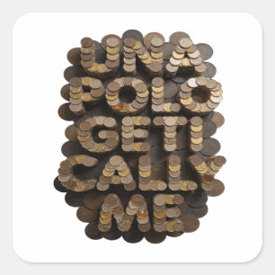 Sticker Carré Fresh Gold UNA POLOGETI CALY ME Style Vinyl