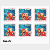Sticker Carré fresh modern personalized design red hearts (Feuille)
