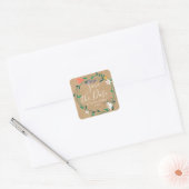 Sticker Carré Fresh Spring Floral Garland Enregistrer la date (Enveloppe)