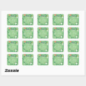 Sticker Carré Fresh Spring Floral Garland Enregistrer la date (Feuille)