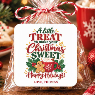Sticker Carré Friandises de Noël pour les voisins et les collègu