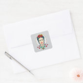 Sticker Carré Frida Kahlo | Floral Vintage (Enveloppe)