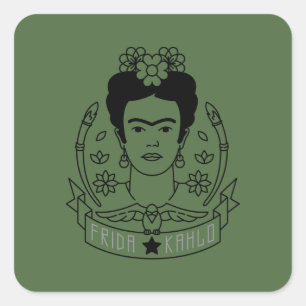 Sticker Carré Frida Kahlo Héroïne
