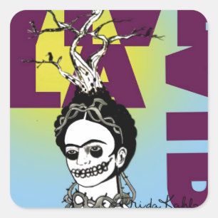 Sticker Carré Frida Kahlo Pop Art Portrait