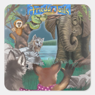Sticker Carré Frieda va à l'autocollant de zoo