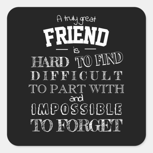 Sticker Carré Friend Merci Appréciation Cadeau bff (Devant)