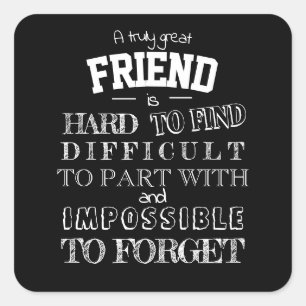 Sticker Carré Friend Merci Appréciation Cadeau bff