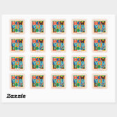 Sticker Carré FRIENDS™ | Comment vas-tu - Graphisme vibrant (Feuille)