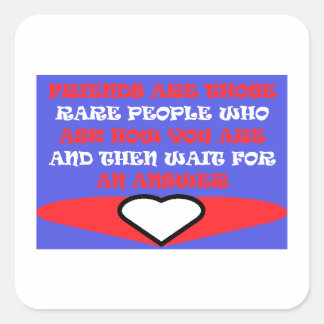 Sticker Carré Friends themed colors red white design keyc