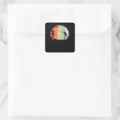 Sticker Carré Frisbee Golf Retro (Sac)