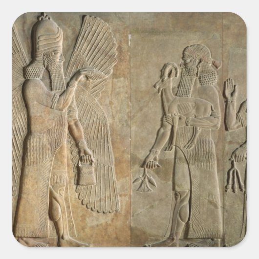 Sticker Carré Frise dépeignant un esprit à ailes (Devant)