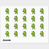 Sticker Carré Frog à Biceps entraînement avec Dumbbells (Feuille)