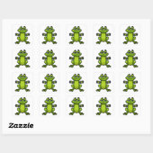 Sticker Carré Frog à Biceps entraînement avec Dumbbells (Feuille)