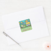 Sticker Carré FROG & DUCK EASTER EGG, CUTE STICKKERS Sheet (Enveloppe)