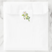 Sticker Carré Frog with Flower. (Sac)
