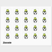Sticker Carré Frog with Soccer ball (Feuille)