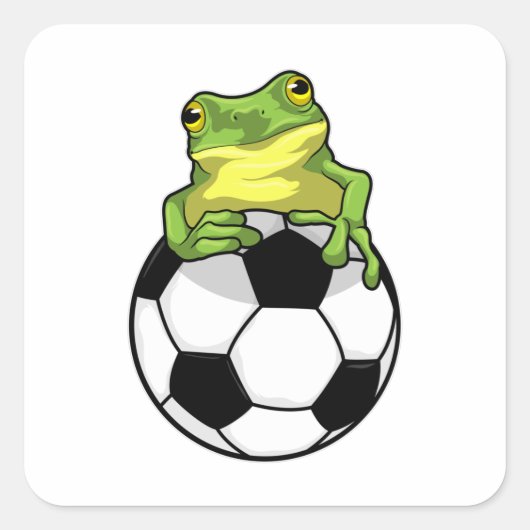 Sticker Carré Frog with Soccer ball (Devant)