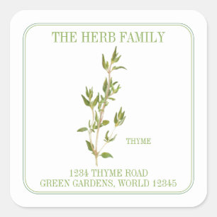 Sticker Carré FROID THYME Petite adresse Carré Enveloppe Phoques