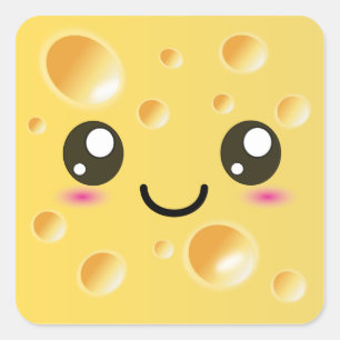 Sticker Carré Fromage bon Cute Kawaii
