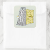 Sticker Carré Fromage et fromage amusant (Sac)