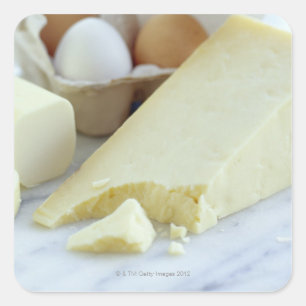 Sticker Carré Fromages et oeufs. Les oeufs sont riches en