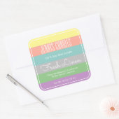 Sticker Carré Frontière Carré moderne Pastel Rainbow Stripes bou (Enveloppe)