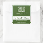 Sticker Carré Frontière Carré moderne Simple forêt bougies verte (Sac)