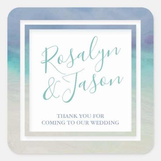 Sticker Carré Frontière océanique peinte (Devant)