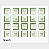 Sticker Carré Frontière verte Forêt Mariage simple Favoriser (Feuille)