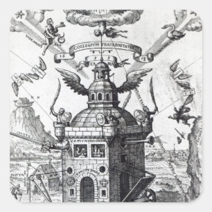 Sticker Carré Frontispiece 'Collegium Fama Fraternitatis'