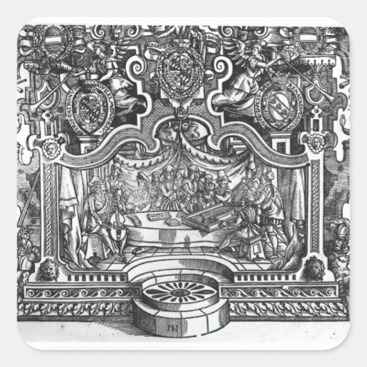 Sticker Carré Frontispiece de 'Messes' par Roland de Lassus (Devant)