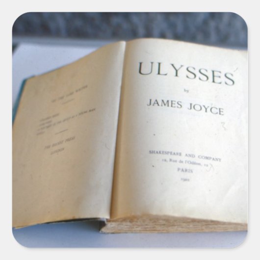 Sticker Carré Frontispiece de 'Ulysses' par James Joyce (Devant)