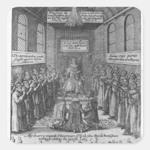 Sticker Carré Frontispiece to 'Vox Regis' de Thomas Scott